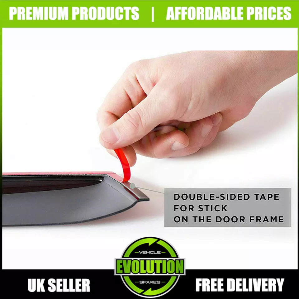 WIND RAIN SUN SMOKE GUARD DEFLECTORS TO FIT FORD TRANSIT FRONT MK6 MK7 2000-2013WIND RAIN SUN SMOKE GUARD DEFLECTORS TO FIT FORD TRANSIT FRONT MK6 MK7 2000-2013
