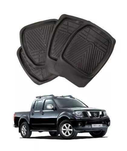 To fit NISSAN Navara 2006-2015 Deep Tray Rubber Floor Mats Heavy Duty Mud Mats